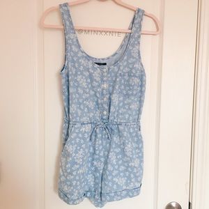 Floral Drawstring Romper (Size S)